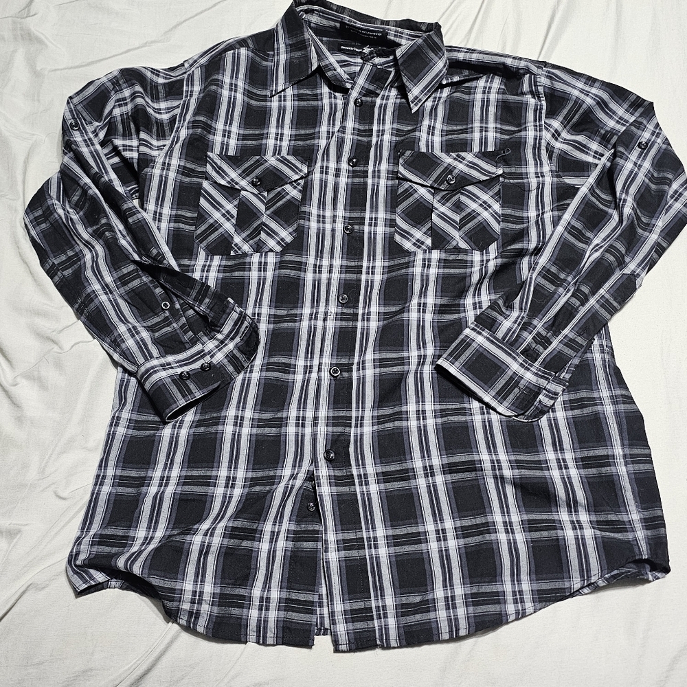 Black Plaid Dress Shirt